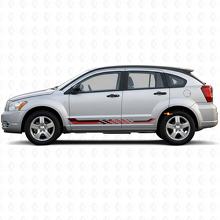 Autocollant en vinyle à rayures latérales à damier pour Dodge Caliber 2007-2012 3