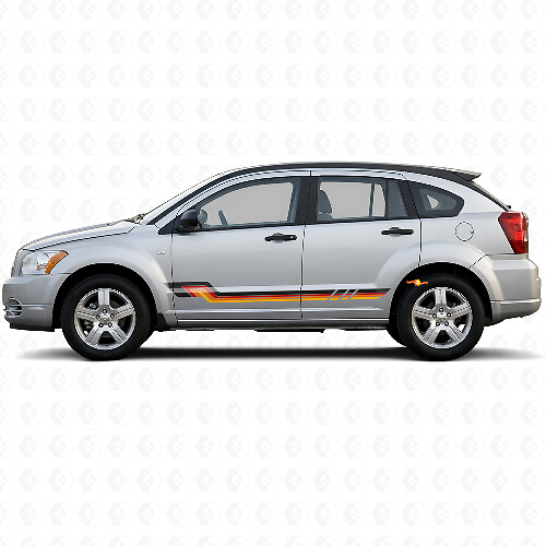 Autocollant en vinyle à bandes latérales style vintage pour Dodge Caliber 2007-2012