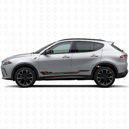 Autocollant en vinyle pour bas de caisse avec bandes incurvées pour Dodge Hornet 2023+ 1