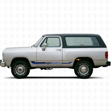Autocollant en vinyle à rayures latérales à damier pour Dodge Ramcharger 1974-1993 2