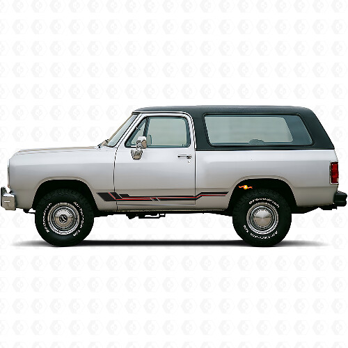 Autocollant en vinyle à bandes courbes pour bas de caisse Dodge Ramcharger 1974-1993