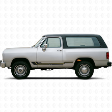 Autocollant en vinyle à bandes courbes pour bas de caisse Dodge Ramcharger 1974-1993 2
