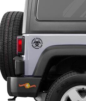 Jeep Skull Rubicon Wrangler Zombie Outbreak Response Team Wrangler Sticker # 7