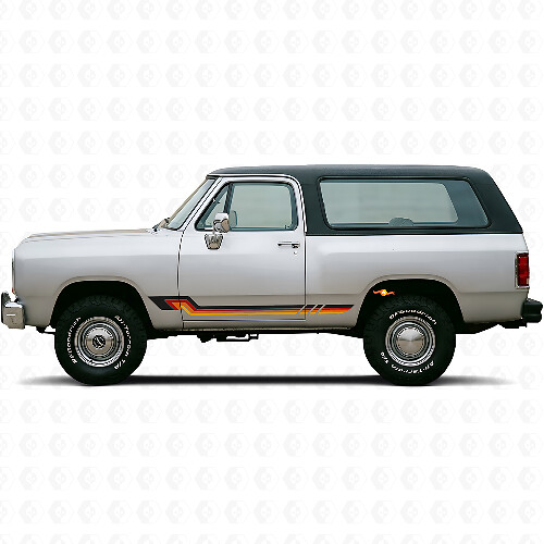 Autocollant en vinyle à bandes latérales style vintage pour Dodge Ramcharger 1974-1993 1