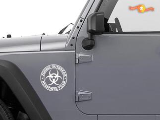 Jeep Rubicon Wrangler Zombie Outbreak Response Team Wrangler Sticker # 8