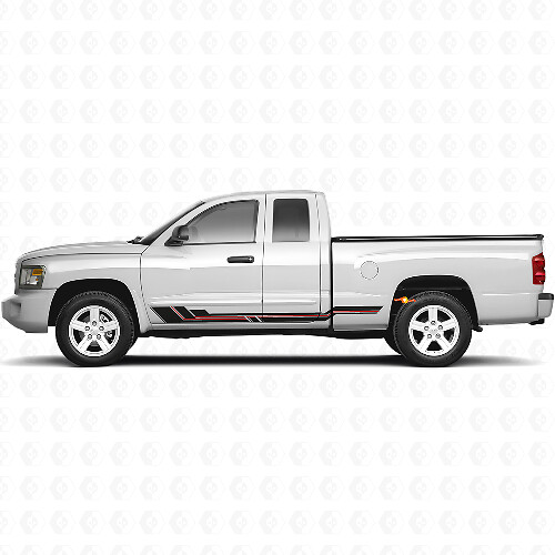 Autocollant Vinyle avec Bandes Courbes pour Bas de Caisse Dodge Dakota 2005-2011 1