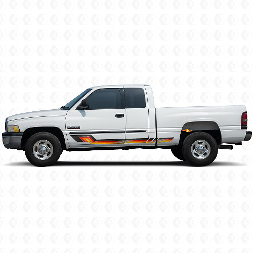 Autocollant vinyle bandes latérales style vintage pour Dodge Ram 1500 1994-2001