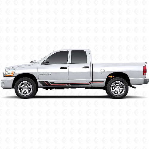 Autocollant en vinyle à bandes courbes pour bas de caisse Dodge Ram 1500 2002-2008