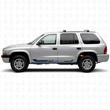 Autocollant en vinyle à rayures latérales damier pour Dodge Durango 1998-2003 2