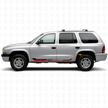 Autocollant en vinyle à rayures latérales damier pour Dodge Durango 1998-2003 3
