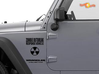 Kit de décalcomanies Jeep Rubicon Wrangler Zombie Outbreak Response Team Wrangler # 9
