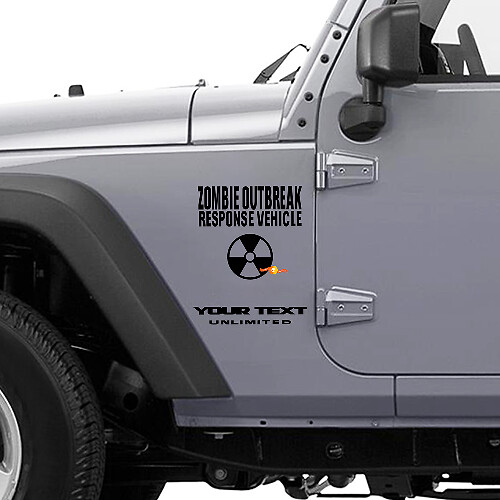 Autocollant en vinyle Véhicule de Réponse à une Épidémie de Zombies pour Jeep Wrangler Rubicon