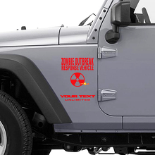 Autocollant en vinyle Véhicule de Réponse à une Épidémie de Zombies pour Jeep Wrangler Rubicon 3