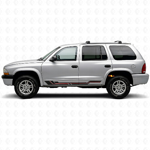 Autocollant en vinyle à bandes incurvées pour bas de caisse Dodge Durango 1998-2003 1