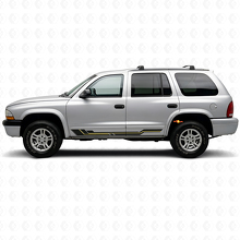 Autocollant en vinyle à bandes incurvées pour bas de caisse Dodge Durango 1998-2003 2