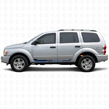 Autocollant Vinyle Bandes Latérales à Drapeau à Damier pour Dodge Durango 2004-2009 2