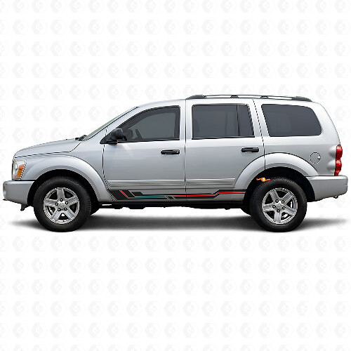 Autocollant en vinyle avec bandes incurvées pour bas de caisse Dodge Durango 2004-2009 1