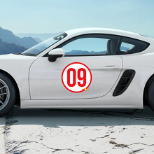 Kit d'autocollants en vinyle numérotés latéraux Design Héritage pour Porsche 718 Cayman 3