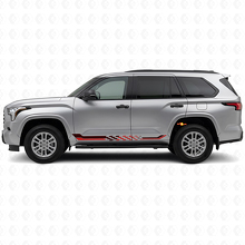 Autocollant en vinyle à rayures latérales à drapeau à damier pour Toyota Sequoia 2022+ 3