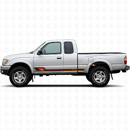 Autocollant en vinyle à bandes latérales style vintage pour Toyota Tacoma 1995-2004_1