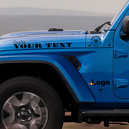 Kit d'autocollants vinyle avec logo style Zombie pour Jeep Wrangler Rubicon