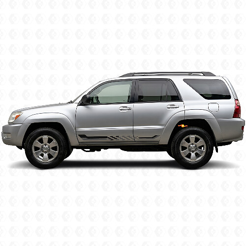 Autocollant en vinyle à rayures latérales à damier pour Toyota 4Runner 2002-2009