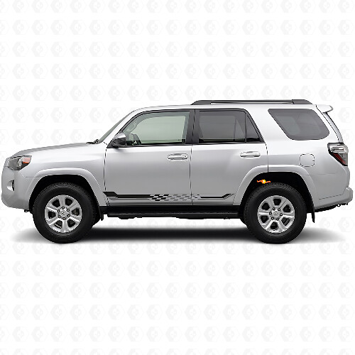 Autocollant Vinyle Rayures Latérales à Drapeau à Damier pour Toyota 4Runner 2009-2024_1