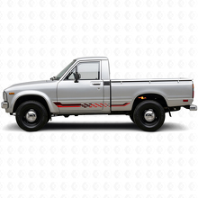 Autocollant en vinyle avec bandes latérales à damier pour Toyota Hilux 1978-1983_3