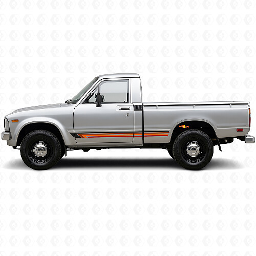 Autocollant latéral en vinyle à bandes droites vintage pour Toyota Hilux 1978-1983_1