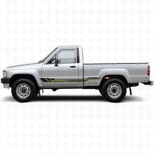 Autocollant en vinyle avec bandes courbes pour panneau latéral pour Toyota Hilux 1983-1988_2