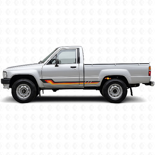 Autocollant en vinyle à bandes latérales style vintage pour Toyota Hilux 1983-1988_1