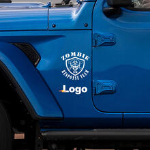 Autocollant vinyle logo équipe de réponse à une épidémie de zombies pour Jeep Wrangler Rubicon 2