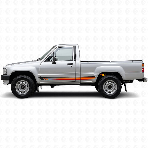 Autocollant vinyle latéral à rayures droites vintage pour Toyota Hilux 1983-1988_1