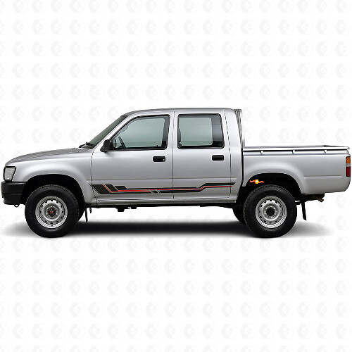 Déco Autocollante en Vinyle avec Bandes Courbes pour Bas de Caisson Toyota Hilux 1988-1997_1