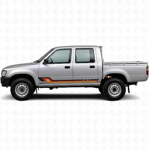 Autocollant en vinyle à rayures latérales de style vintage pour Toyota Hilux 1988-1997_1