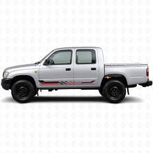 Autocollants en vinyle à rayures latérales à damier pour Toyota Hilux 1997-2004_3
