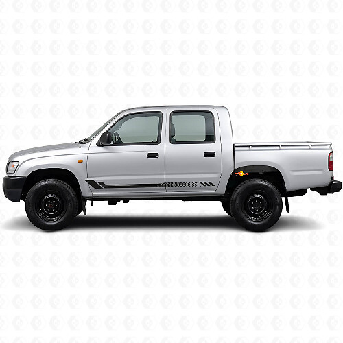 Déco latérale autocollante à rayures nid d'abeille pour Toyota Hilux 1997-2004_1