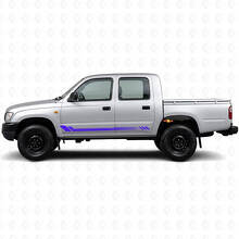 Déco latérale autocollante à rayures nid d'abeille pour Toyota Hilux 1997-2004_2