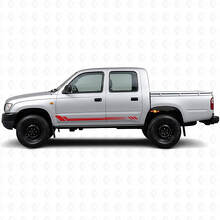 Déco latérale autocollante à rayures nid d'abeille pour Toyota Hilux 1997-2004_3