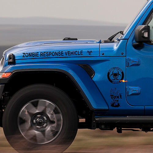 Kit d'autocollants vinyle logo Équipe de réponse à une épidémie de zombies pour Jeep Wrangler Rubicon