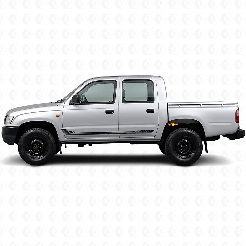 Autocollant en vinyle bandes latérales style course pour Toyota Hilux 1997-2004_1
