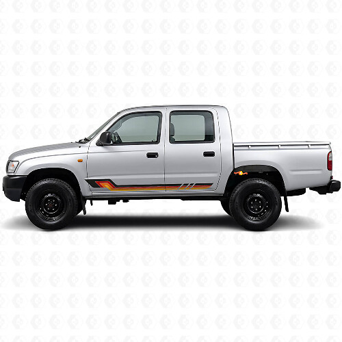 Autocollant Vinyle Bandes Latérales Style Vintage pour Toyota Hilux 1997-2004_1