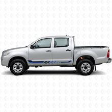 Autocollant en vinyle bandes latérales à damiers pour Toyota Hilux 2004-2015_2