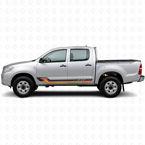 Autocollant Vinyle Bandes Latérales Style Vintage pour Toyota Hilux 2004-2015_1