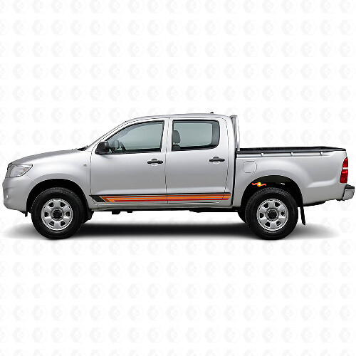 Autocollant latéral vinyle à rayures droites vintage pour Toyota Hilux 2004-2015_1
