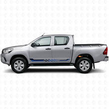 Autocollant en vinyle à rayures latérales à damier pour Toyota Hilux 2015+_2