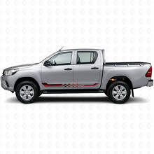 Autocollant en vinyle à rayures latérales à damier pour Toyota Hilux 2015+_3