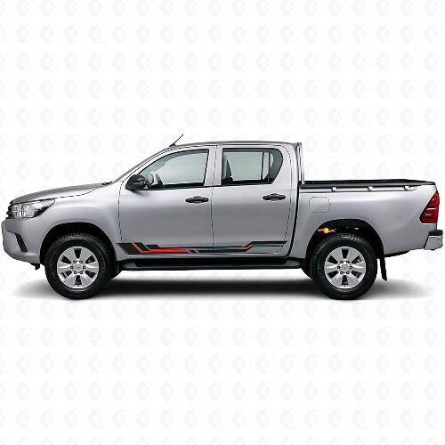 Autocollant vinyle pour bas de caisse à rayures courbées pour Toyota Hilux 2015+_1