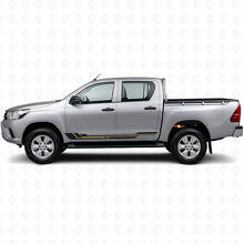 Autocollant vinyle pour bas de caisse à rayures courbées pour Toyota Hilux 2015+_2
