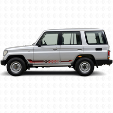 Autocollant en vinyle à rayures latérales à damier pour Toyota Land Cruiser Prado 1990-1996_3